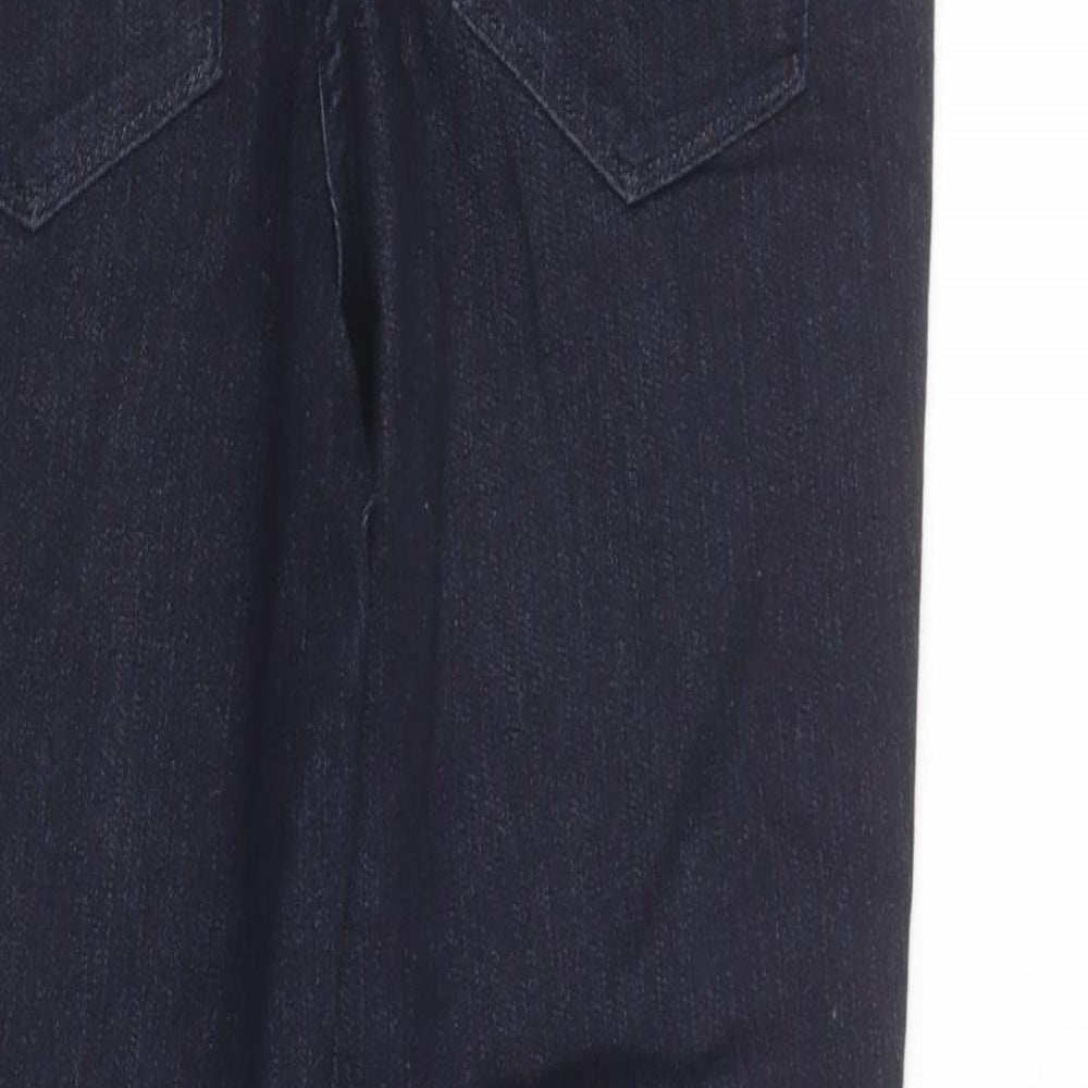 Brand and care label for Next women’s blue cotton jegging jeans, size UK 10, 27-inch leg regular button
