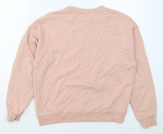 H&M Womens Pink Cotton Pullover Sweatshirt Size M Pullover - Love