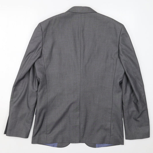 Mens UK Size 40 Cedar Wood State Regular Grey Suit Jacket