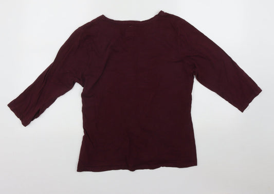 Primark Womens Purple Cotton Basic Blouse Size S Round Neck