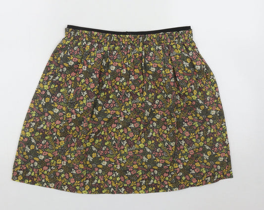 Jack Wills Womens Multicoloured Floral Polyacrylate Fibre A-Line Skirt Size 8
