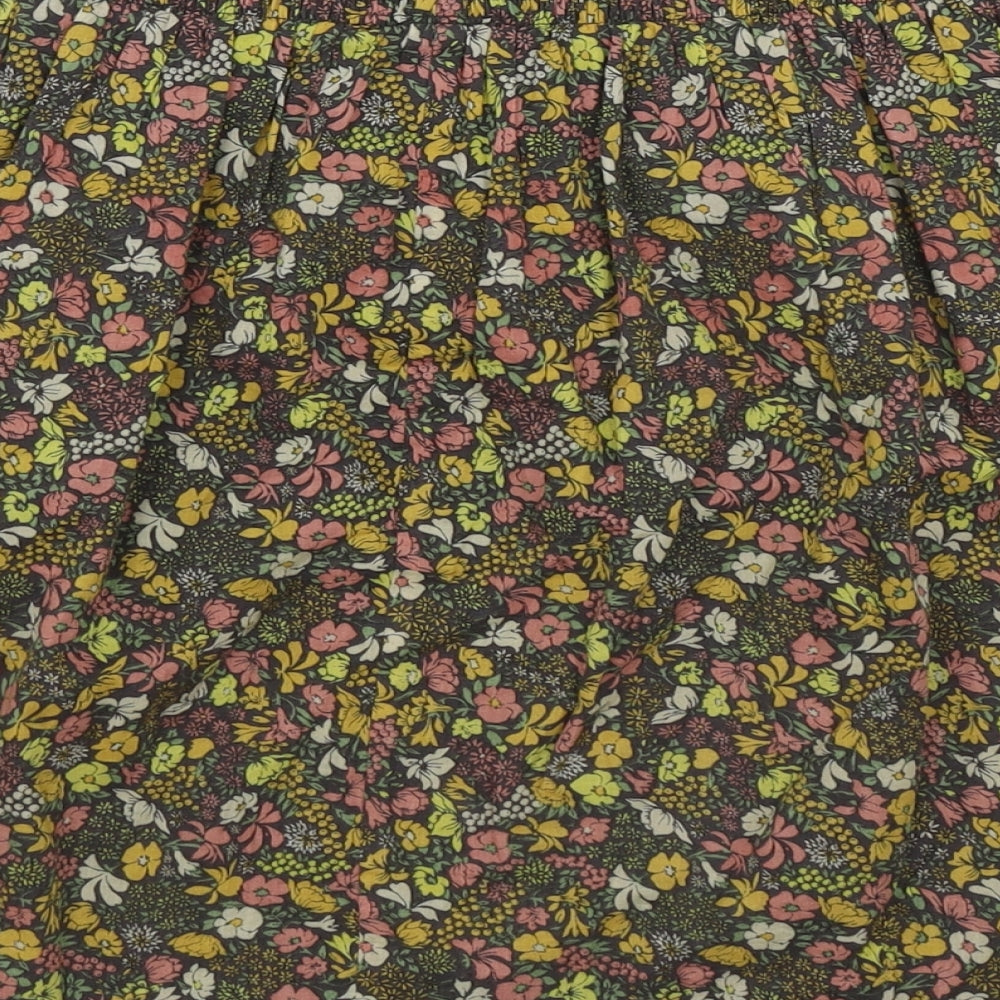 Brand and care label for Jack Wills women’s multicoloured floral polyacrylate fibre a-line skirt, size UK 8