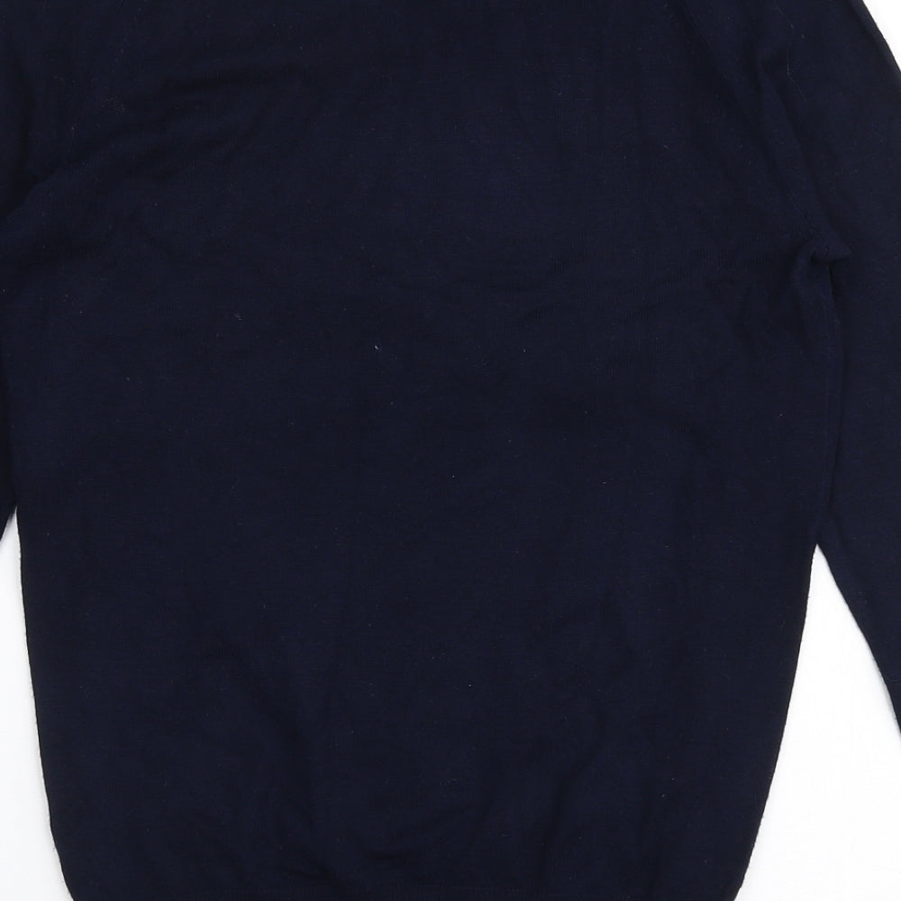 Dunnes Stores Womens Blue Boat Neck Viscose Pullover Jumper Size S
