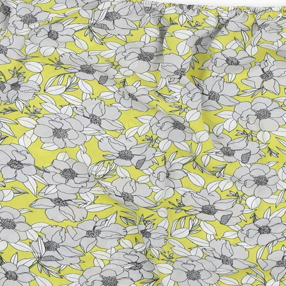 Miss Selfridge Womens Multicoloured Floral Polyester Basic Blouse Size 8 Off the Shoulder