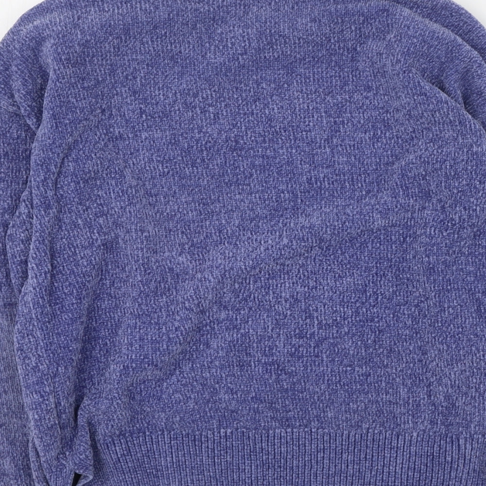 F&F Womens Blue Round Neck Polyester Pullover Jumper Size 6