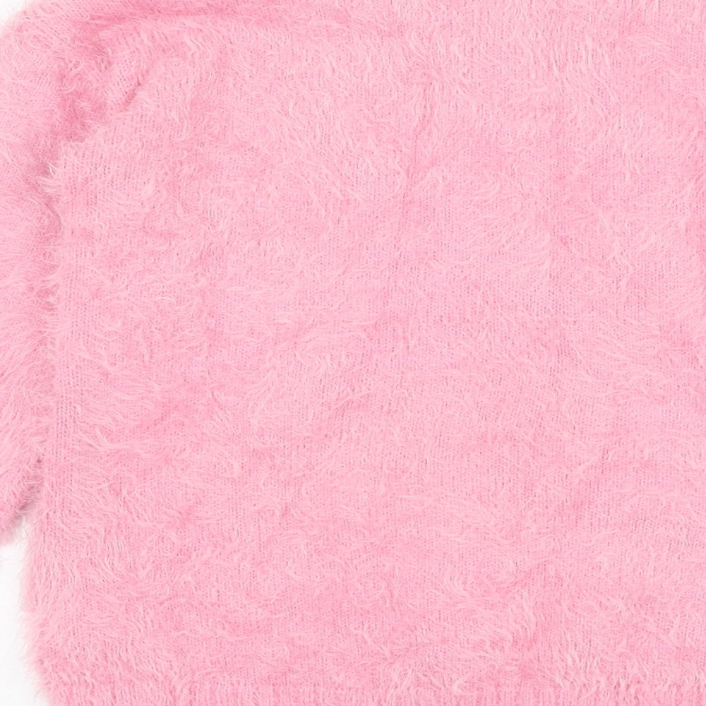 Matalan Girls Pink Round Neck Polyamide Pullover Jumper Size 13 Years Pullover - Unicorn