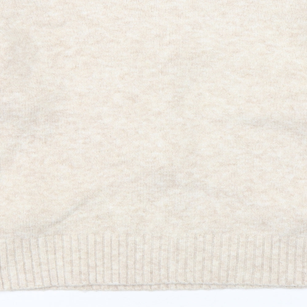 Primark Womens Beige Round Neck Acrylic Pullover Jumper Size 6