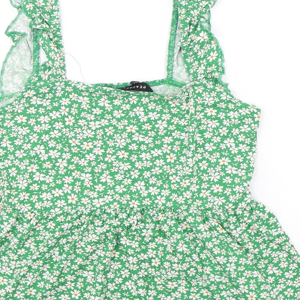 Womens UK Size 8 Peacocks Multicoloured Camisole Tank