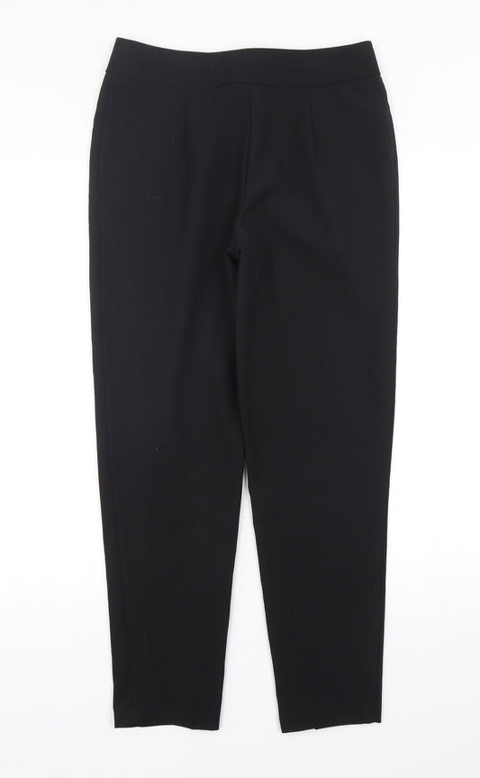 George Womens Black Polyester Trousers Size 8 L28 in Regular Hook & Eye