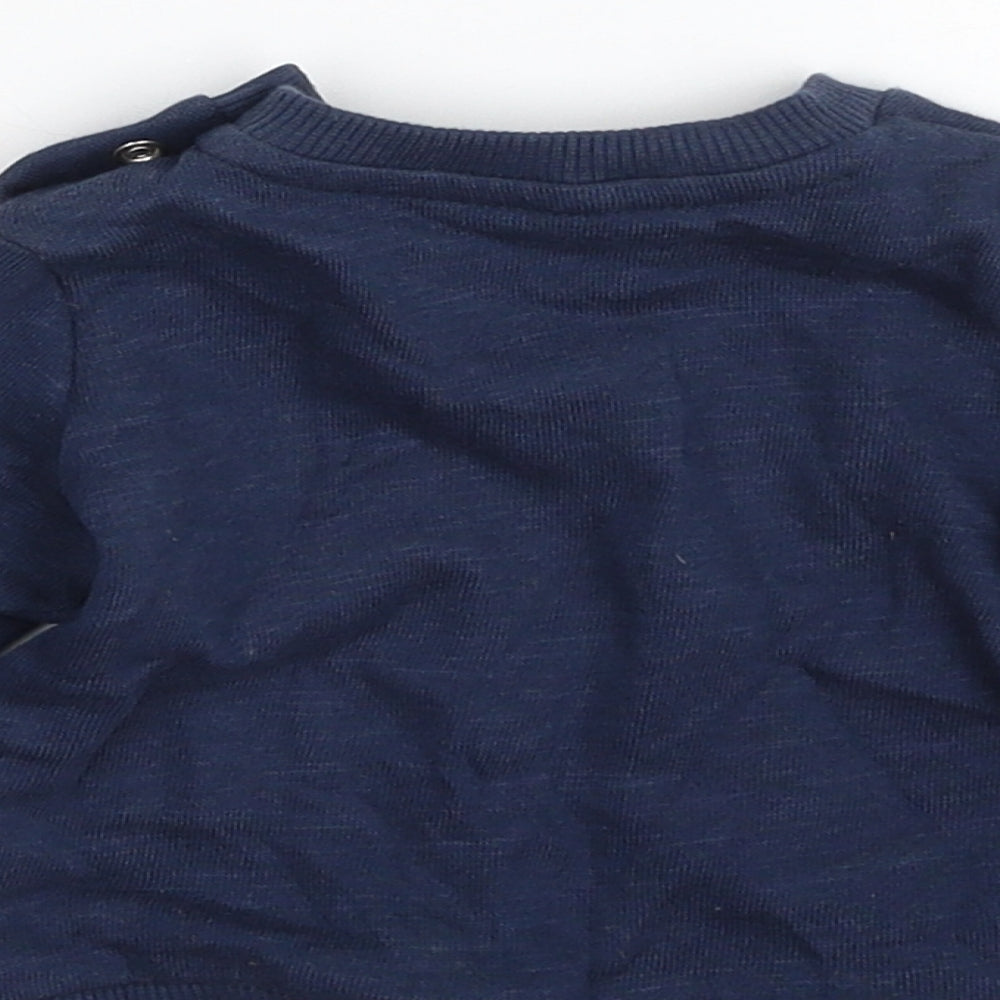 F&F Baby Blue Striped 100% Cotton Pullover Jumper Size 0-3 Months Pullover - Hi