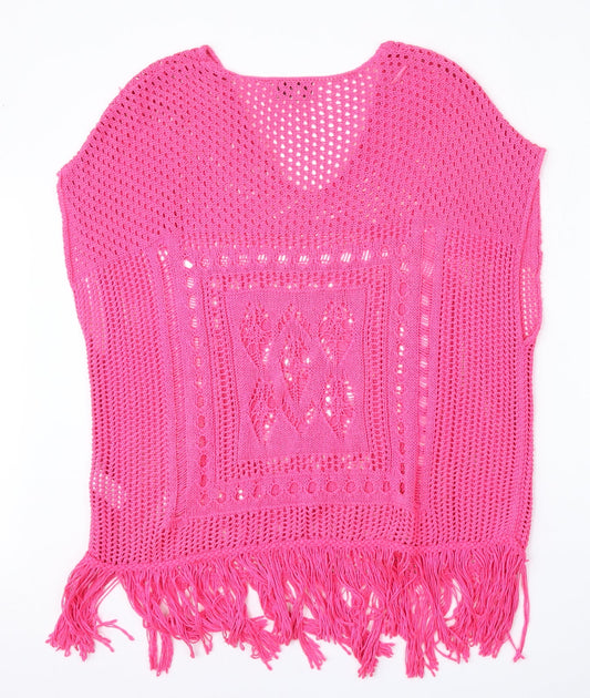 Womens UK Size S NEXT Pink Vest Jumper