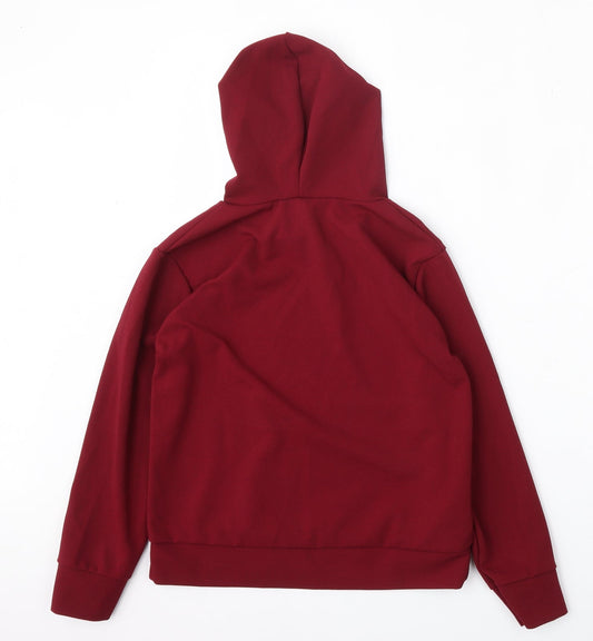 Back view of A2Z 4 Kids girls’ red polyester pullover hoodie, size 13, years - vogue