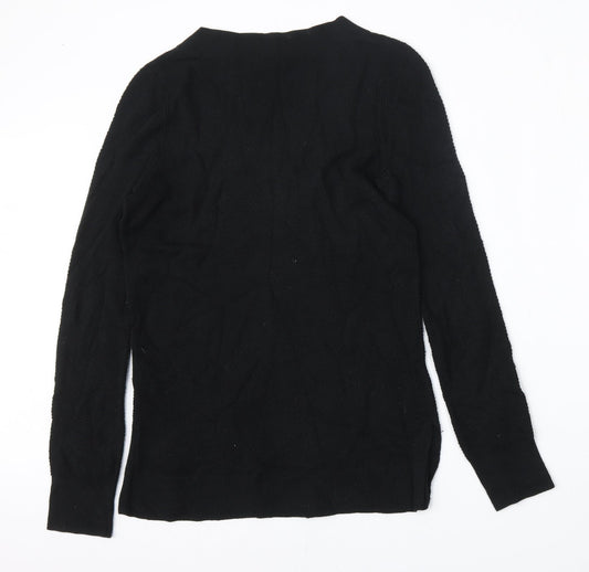 Gap Womens Black V-Neck Cotton Pullover Jumper Size S