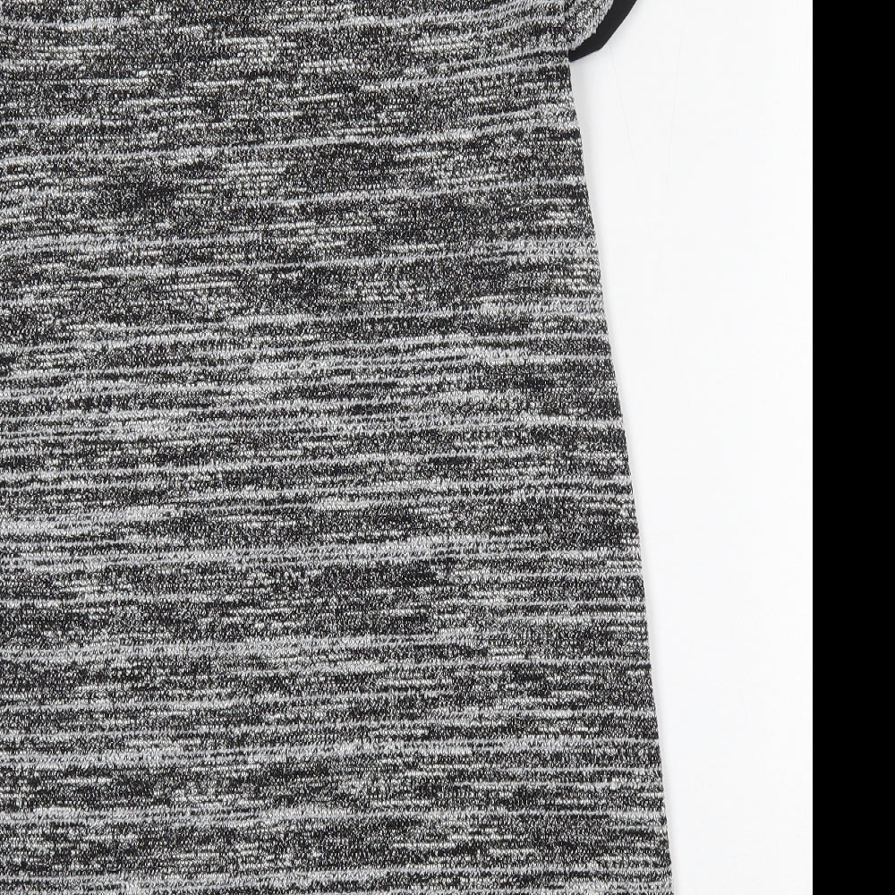 New Look Womens Grey Polyester Pencil Dress Size 10 Round Neck