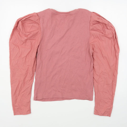 Primark Womens Pink Round Neck Cotton Pullover Jumper Size S