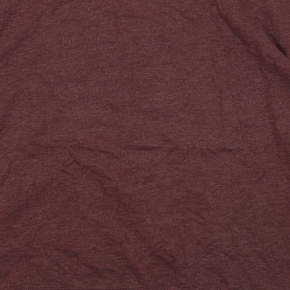 Brand and care label for Marks & Spencer men’s red round neck cotton jumper, size XL