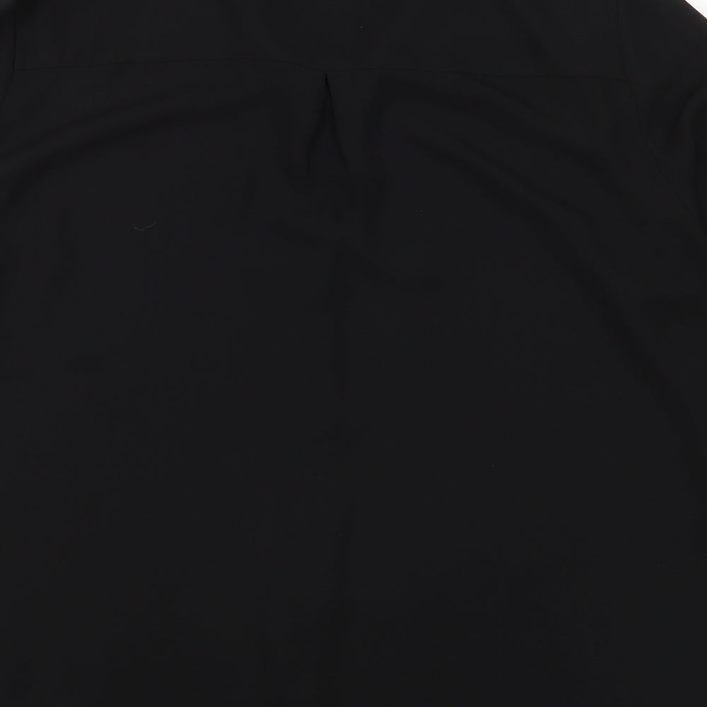 Womens UK Size 12 Lipsy Black Basic Button-Up