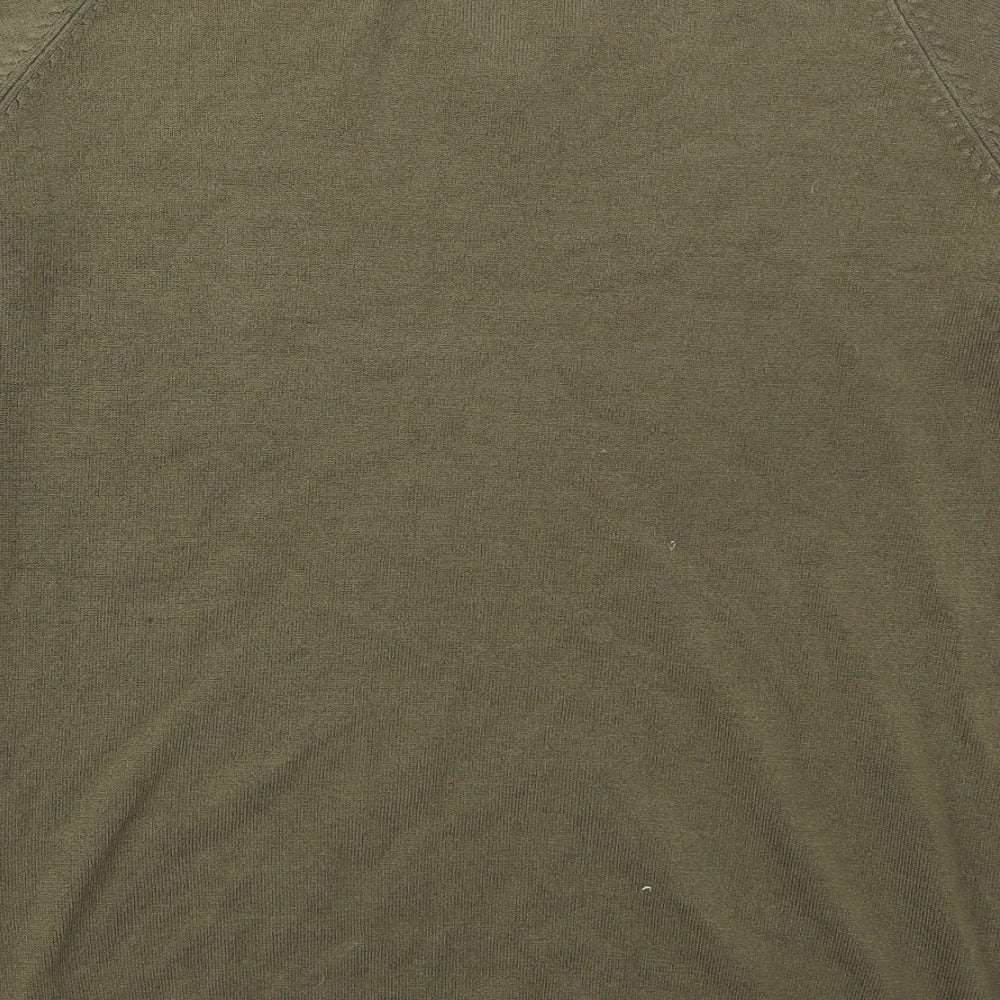 Wolsey Mens White V-Neck Geometric Acrylic Pullover Jumper Size L