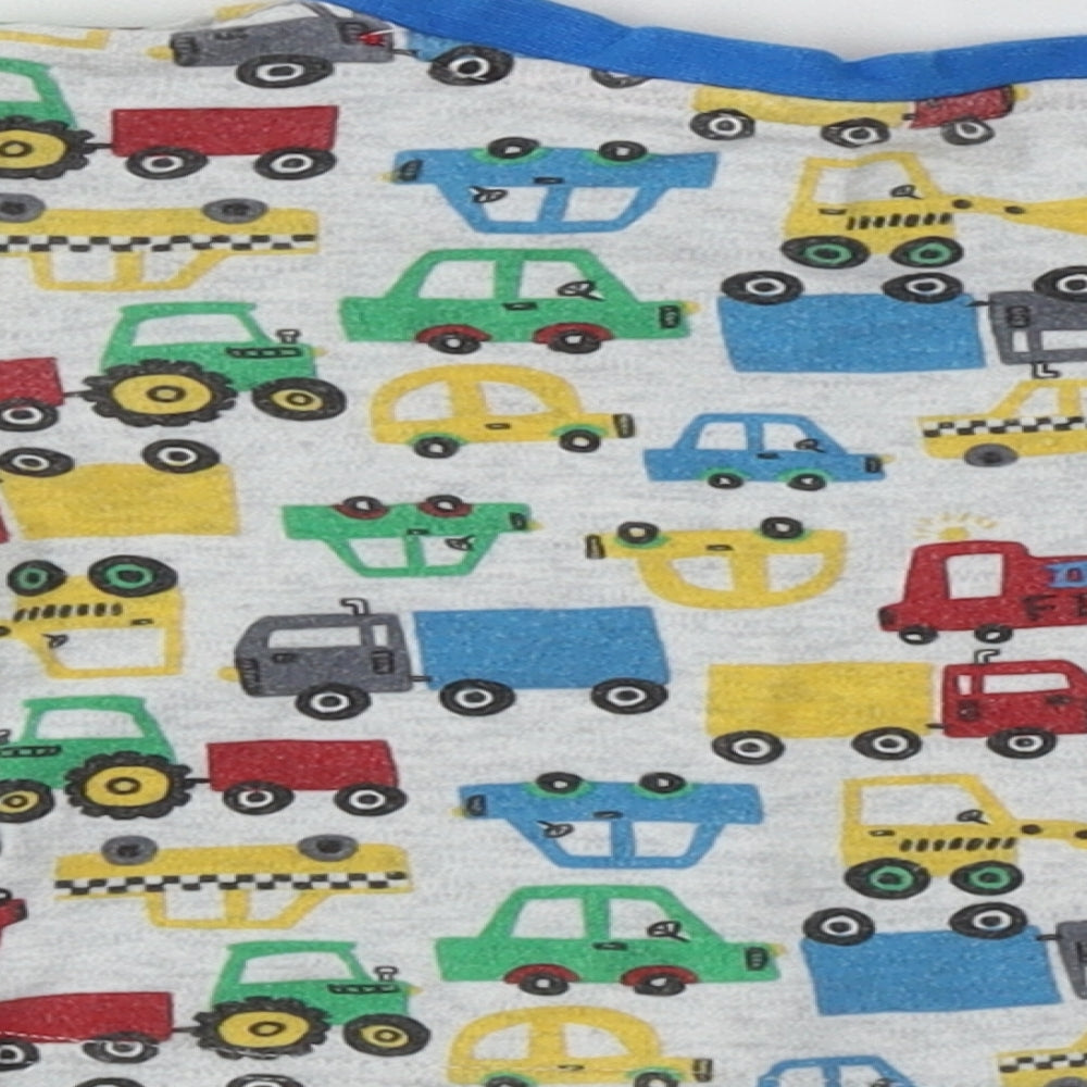 Brand and care label for Primark boys’ multicoloured cotton basic casual, size 6-9, months round neck button - cars