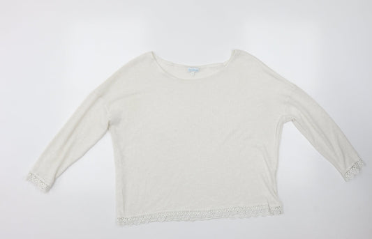 Womens UK Size S Blue Vanilla White Pullover Jumper