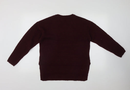 Womens UK Size S New Look Red Pullover Jumper