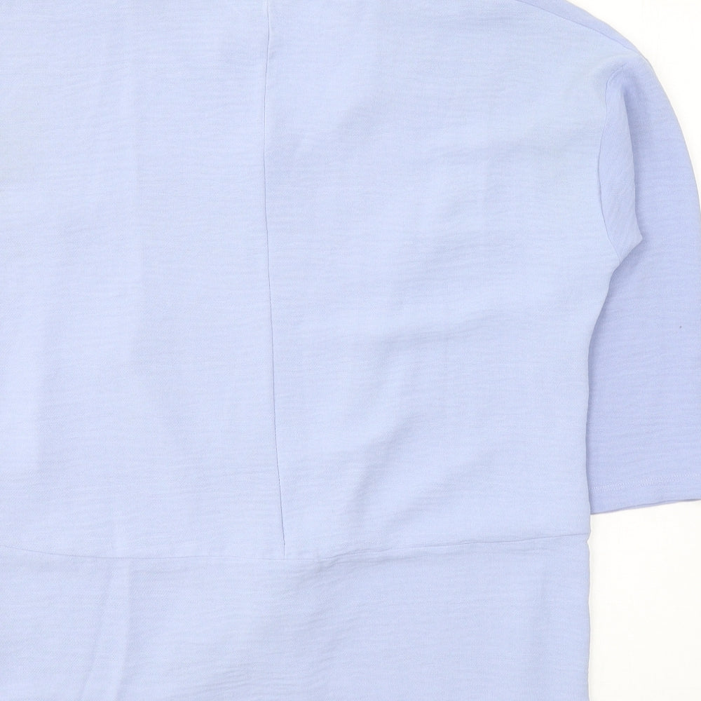 Primark Womens Blue Polyester Tunic Blouse Size 8 Round Neck