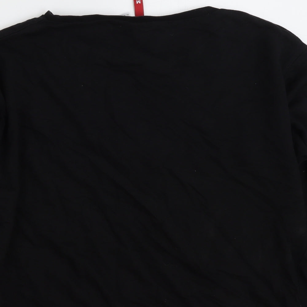 Brand and care label for H&M women’s black 100% cotton pullover sweatshirt, size M, pullover - keep calm & get over it