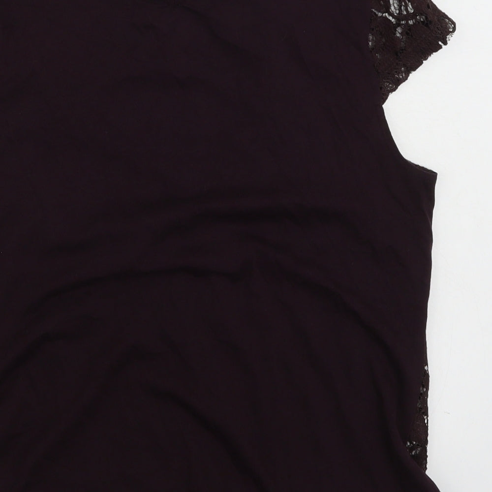 Womens UK Size 12 Dorothy Perkins Purple Basic T-Shirt