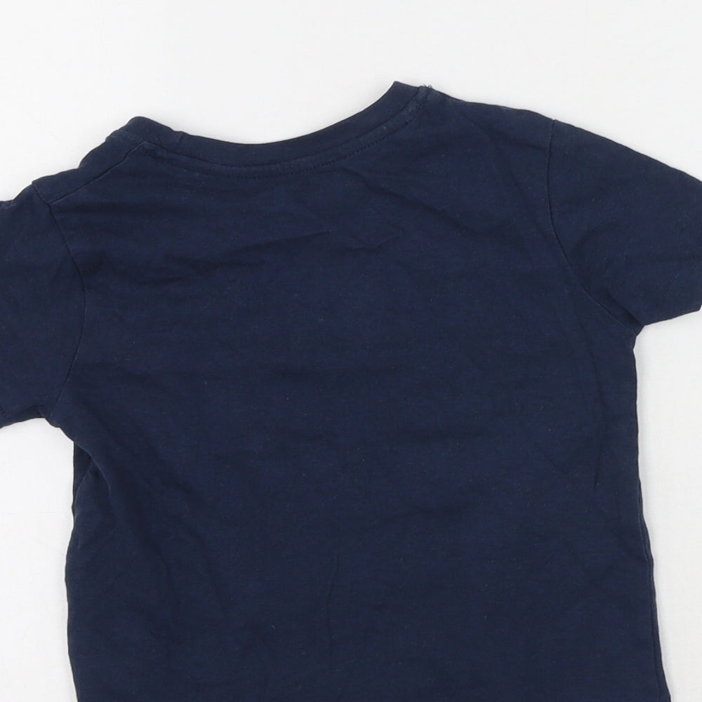 Primark Boys Blue Polyester Basic T-Shirt Size 2-3 Years Round Neck - Surf The Sun