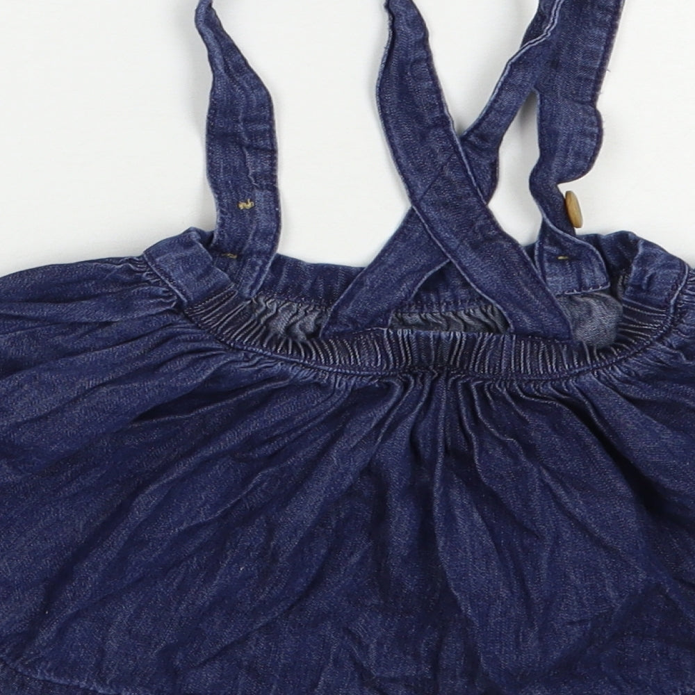 NEXT Baby Blue Cotton Skater Skirt Size 9-12 Months Button