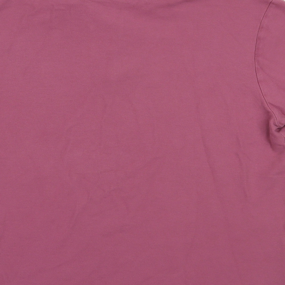 Marks and Spencer Mens Pink Cotton Polo Size M Collared Button