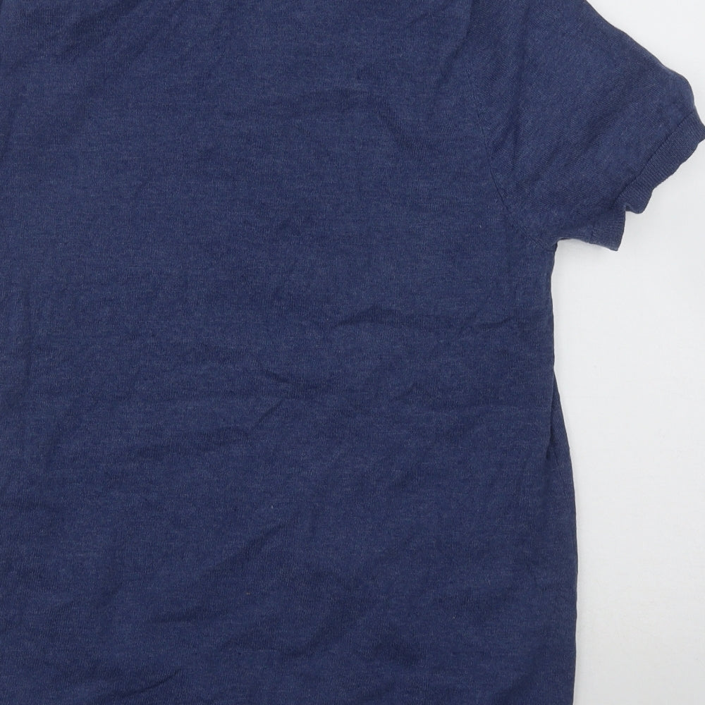 Dunnes Mens Blue Collared Cotton Pullover Jumper Size S