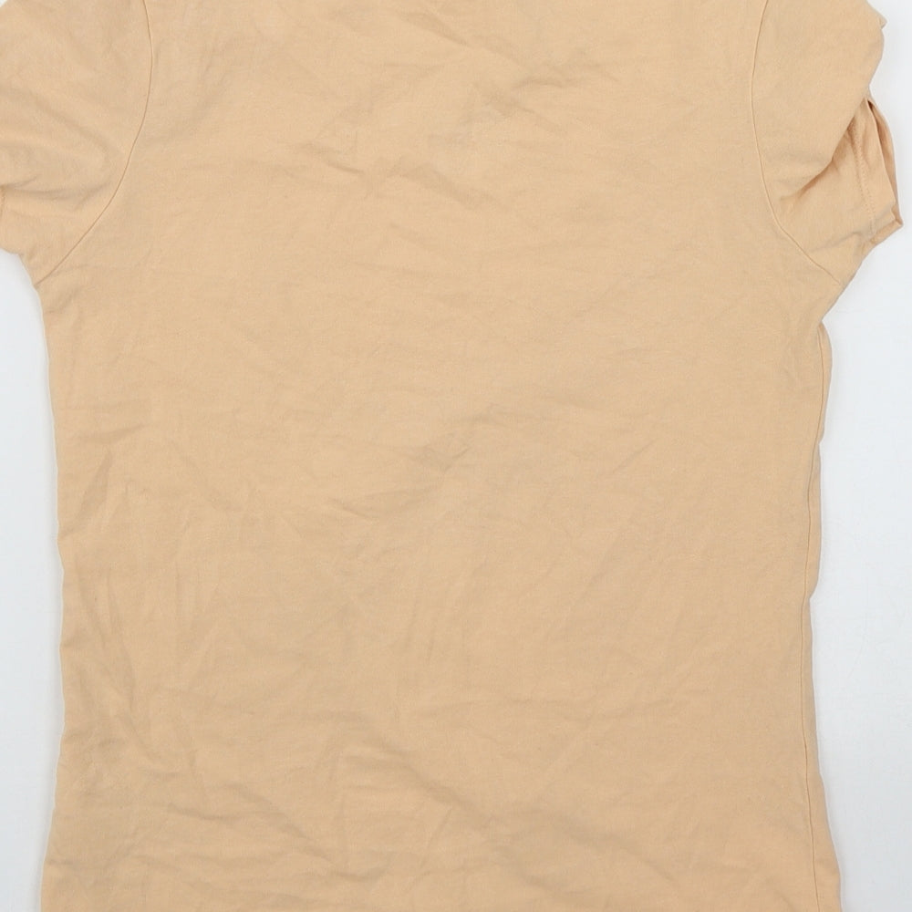 Primark Womens Orange Cotton Basic Polo Size S Round Neck