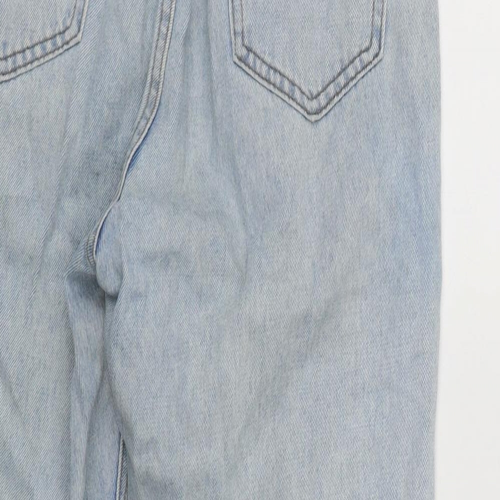 Pomelo Womens Blue Cotton Straight Jeans Size 8 L25 in Regular Zip