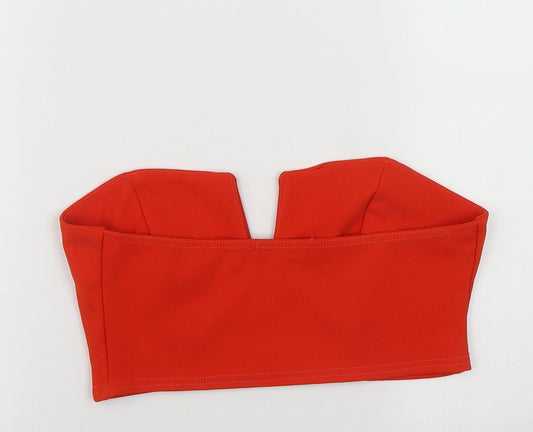 Womens UK Size 10 Misspap Orange Cropped Blouse