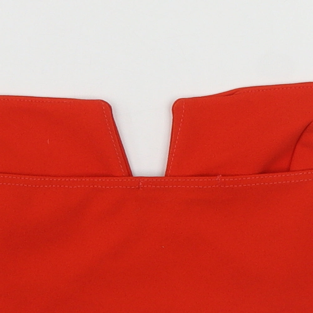 Womens UK Size 10 Misspap Orange Cropped Blouse
