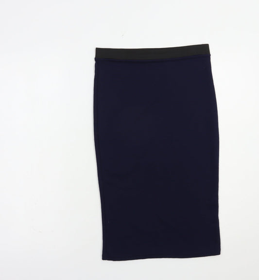 Additional front view of Influence women’s blue polyester straight & pencil skirt, size S