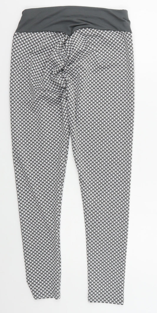 Preworn Womens Grey Geometric Polyester Snow Pants Leggings Size 25 in L24 in Regular
