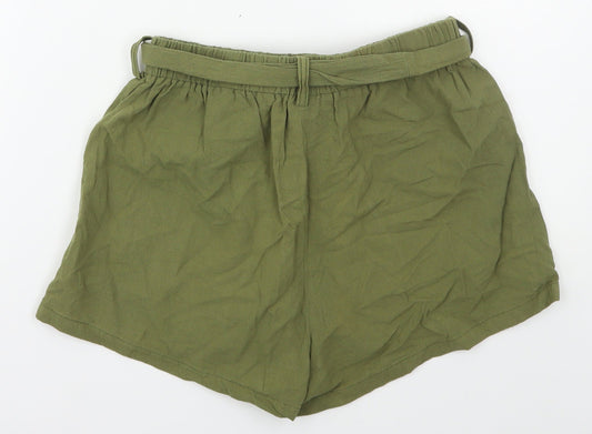 SheIn Womens Green  Cotton Mom Shorts Size S  Regular