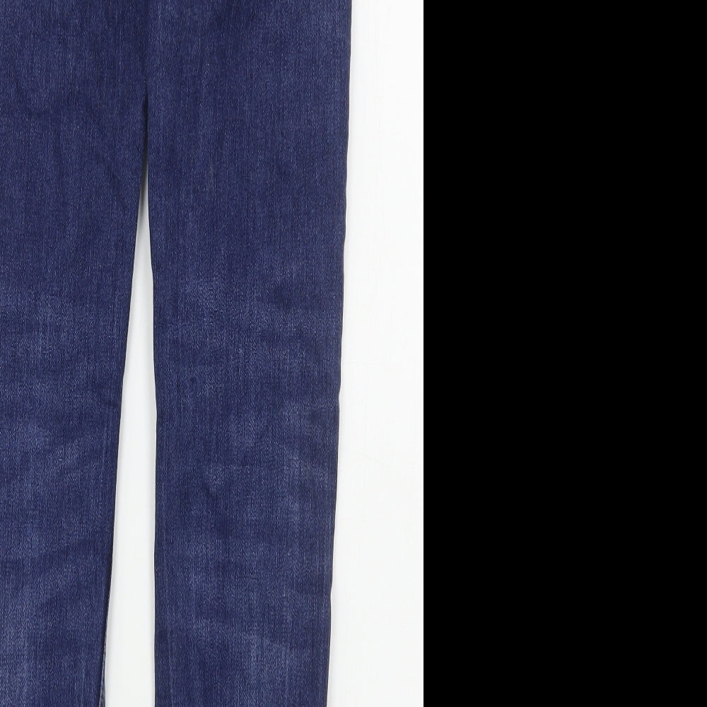 Brand and care label for Lee women’s blue lyocell skinny jeans, size UK 25, in, 31-inch leg regular button