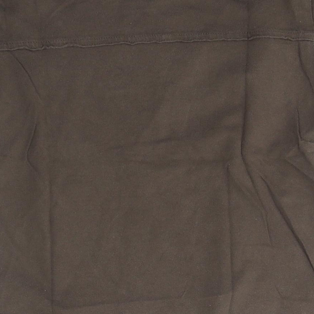 Brand and care label for Next boys’ brown cotton basic t-shirt, size 5, years round neck pullover - 834
