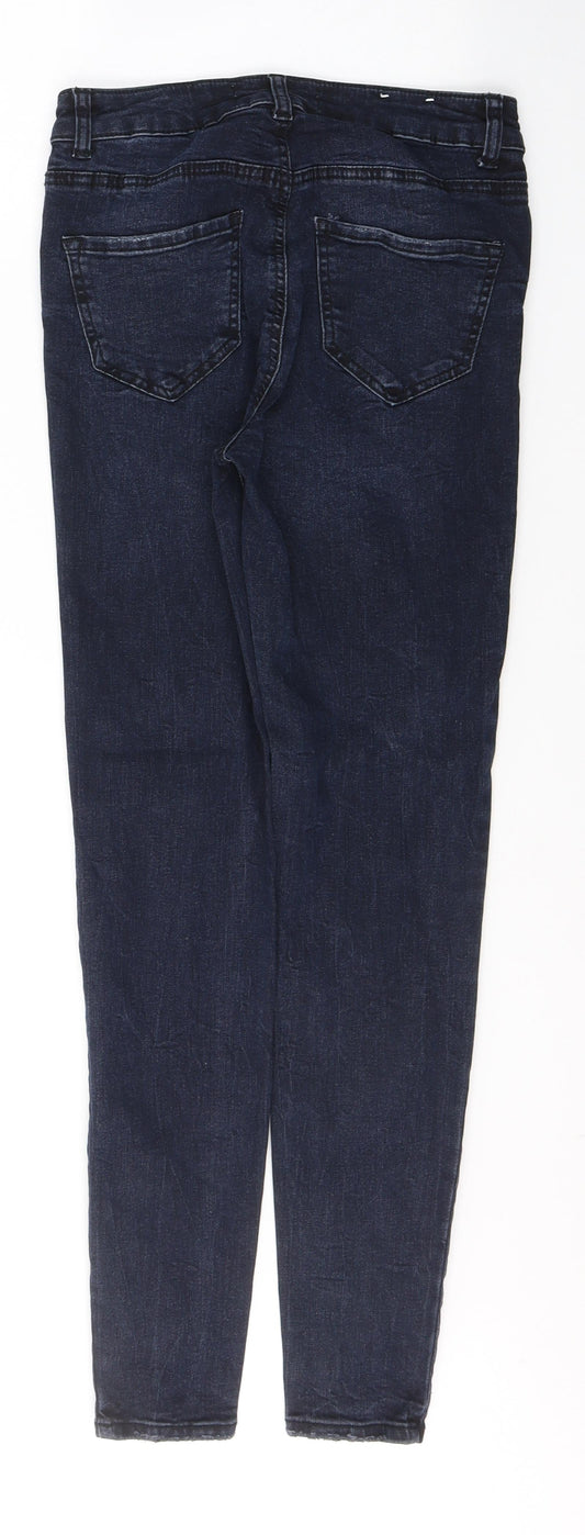 New Look Womens Black Cotton Skinny Jeans Size 8 L29 in Slim Button