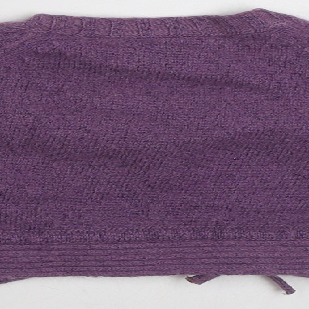NEXT Girls Purple V-Neck Wool Shrug Jumper Size 3 Years