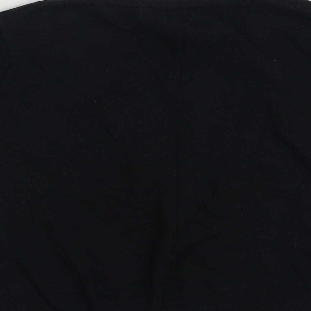 TU Womens Black Scoop Neck Cotton Cardigan Jumper Size 16