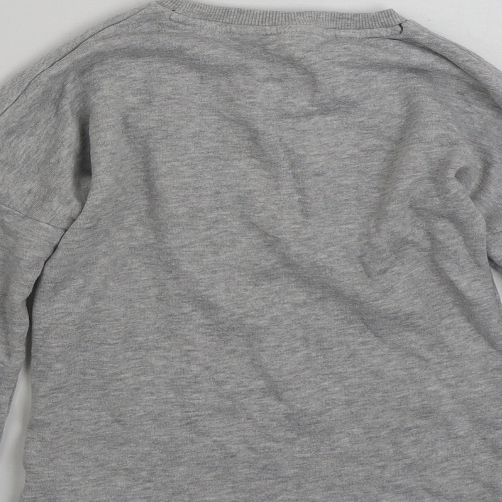 F&F Girls Grey Cotton Pullover Sweatshirt Size 6-7 Years Pullover - Hey