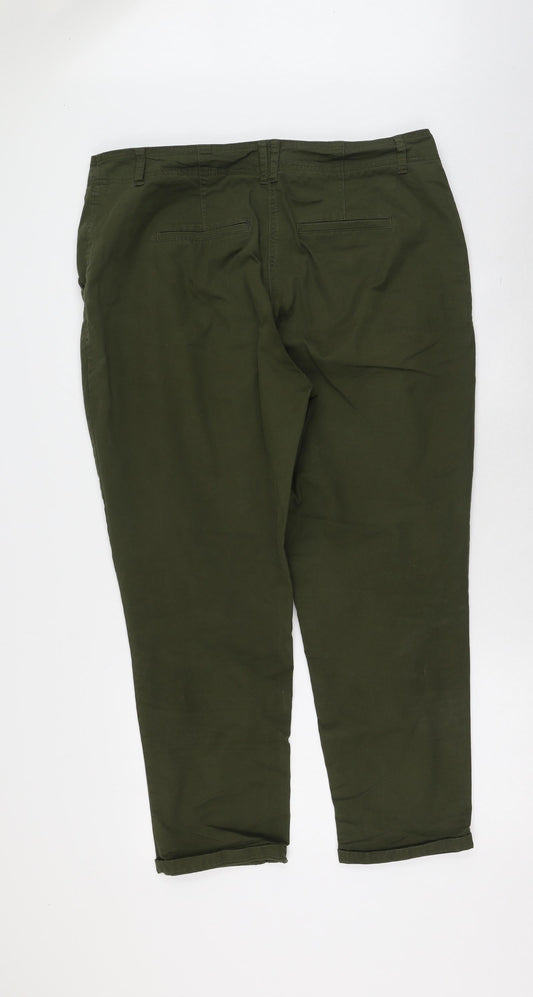 NEXT Mens Green Cotton Trousers Size 18 L28 in Regular