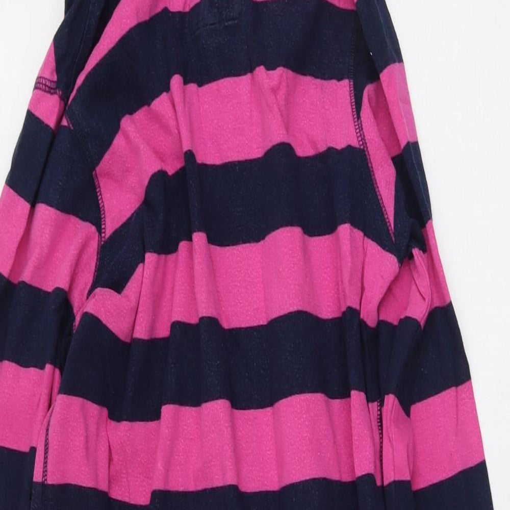 NEXT Womens Pink Striped Cotton Jumper Dress Size 6 V-Neck