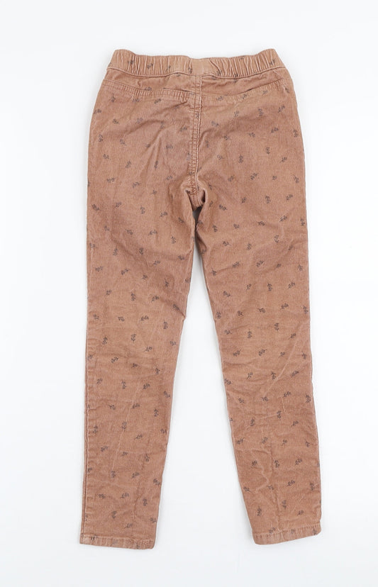 H&M Girls Beige Floral Cotton Jegging Jeans Size 5-6 Years Slim Pullover