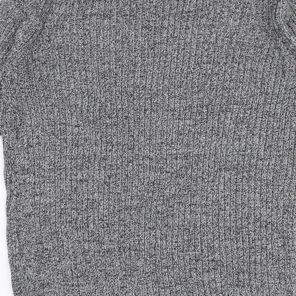 New Look Mens Grey Round Neck Acrylic Pullover Jumper Size M