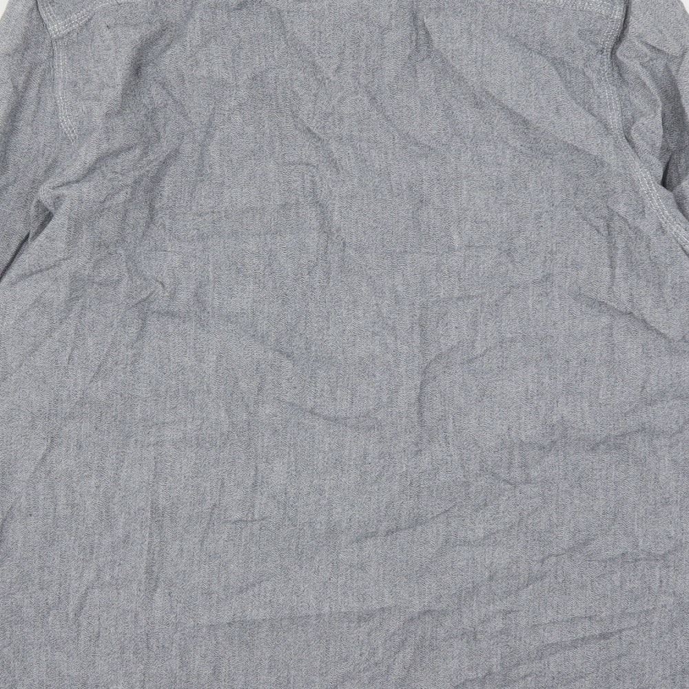 Mens UK Size L Morley Grey Button-Up Long Sleeve Casual Shirt